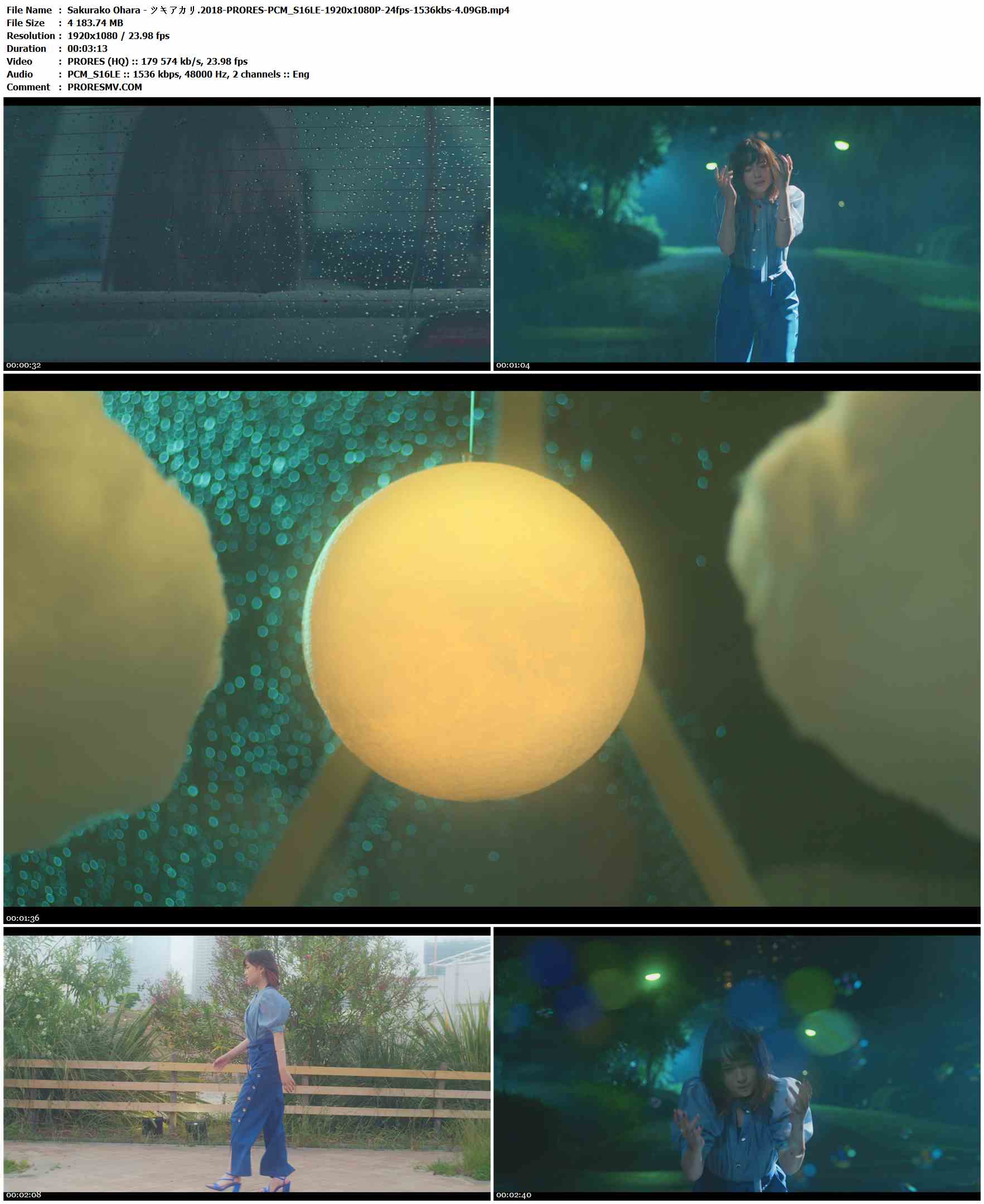Sakurako Ohara - ツキアカリ.2018-PRORES-PCM_S16LE-1920x1080P-24fps-1536kbs-4.09GB官方MV_高清MV